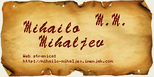 Mihailo Mihaljev vizit kartica